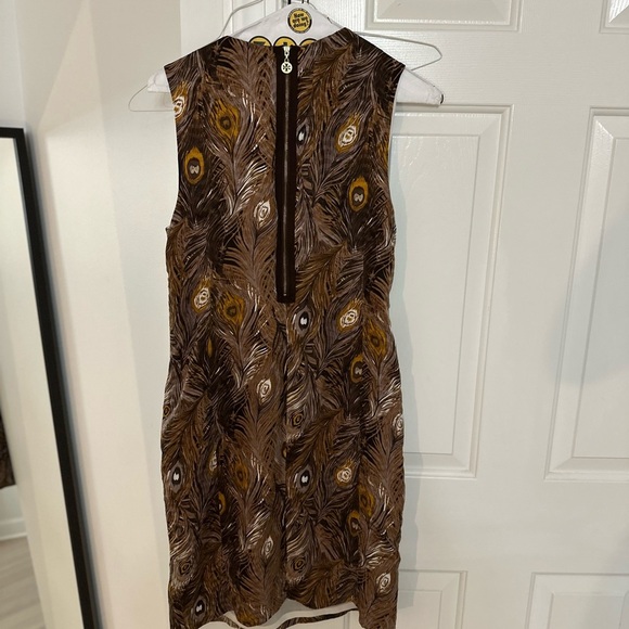 Tory Burch Brown Tan Sheath Midi Dress - Picture 3 of 4